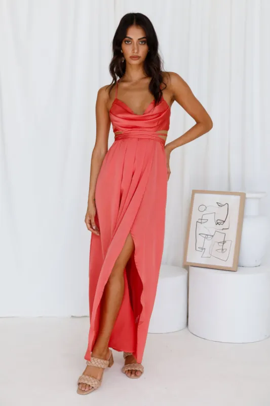Be My Darling Maxi Dress Coral sold by Fortunate One