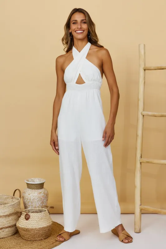Thriving Summers Jumpsuit White sold by Fortunate One