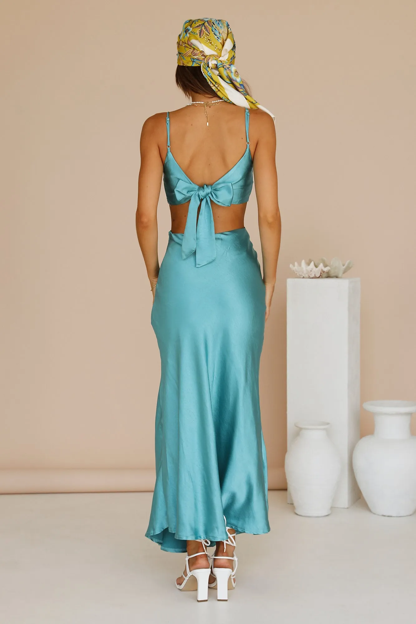 City Sunset Maxi Dress Aqua sold by Fortunate One product image thumbnail 4