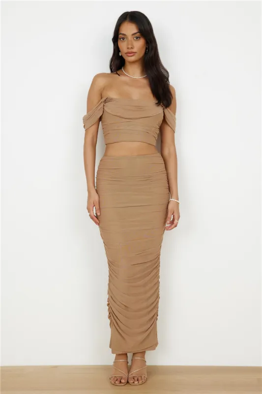 Dance Darling Maxi Skirt Beige sold by Fortunate One