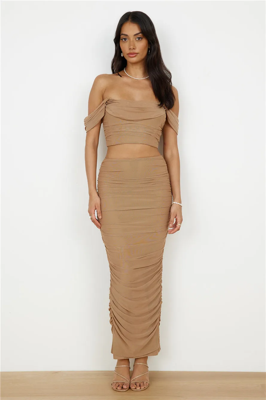 Dance Darling Maxi Skirt Beige sold by Fortunate One