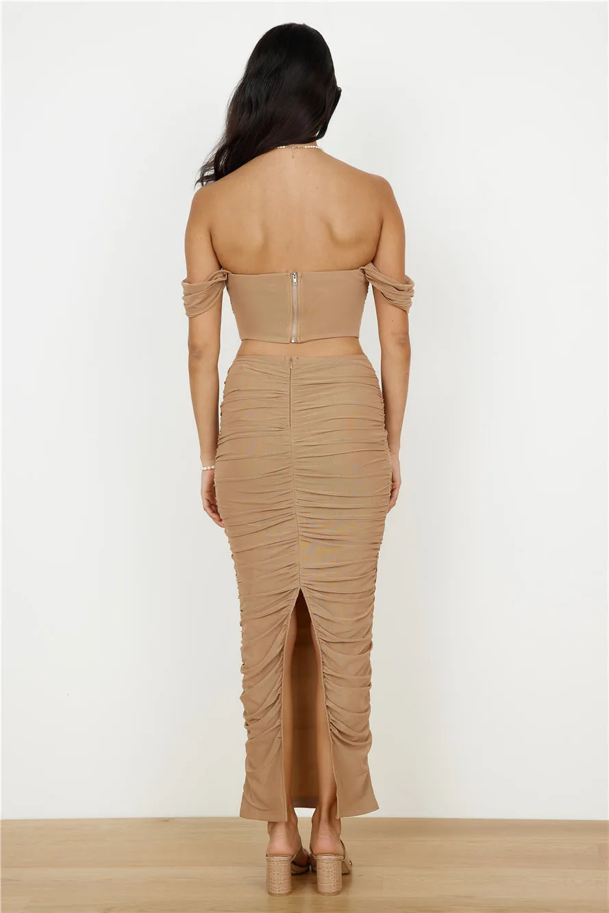 Dance Darling Maxi Skirt Beige sold by Fortunate One product image thumbnail 5