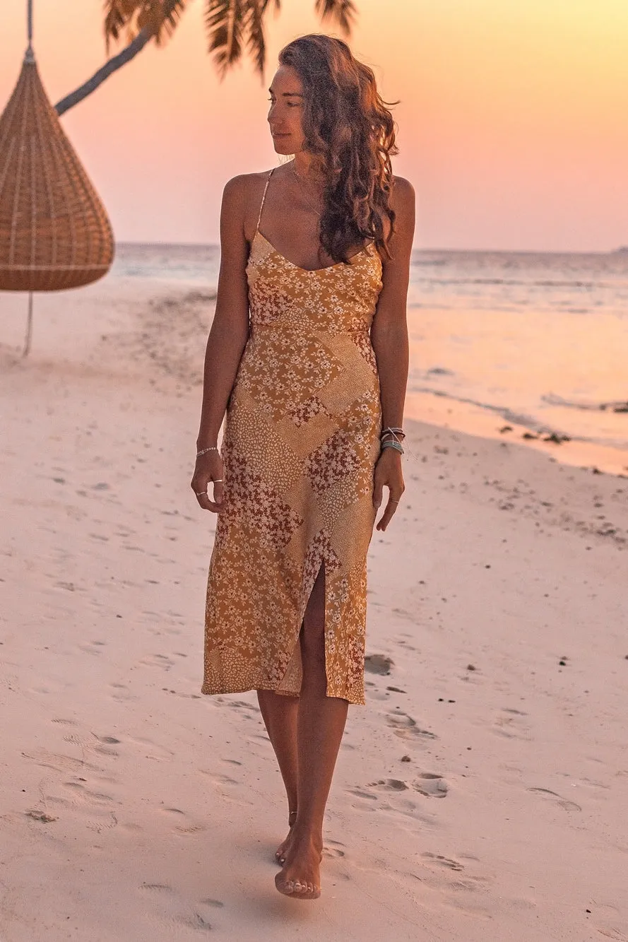 Golden Rivers Midi Dress sold by Fortunate One