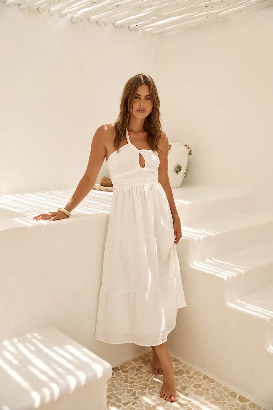 Pure Satisfaction One Shoulder Maxi Dress White sold by Fortunate One