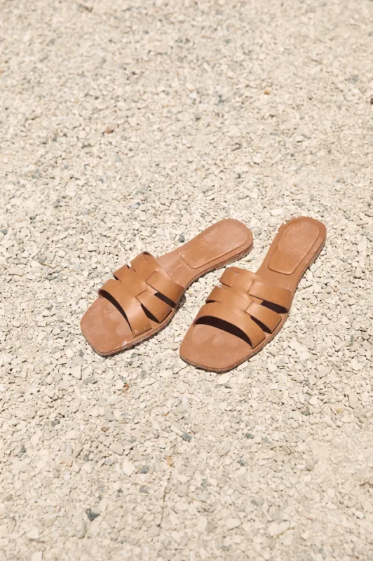 BILLINI Ferna Slide Dark Tan sold by Fortunate One