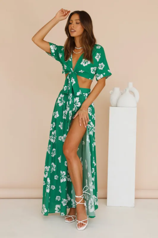 RUNAWAY THE LABEL Kamea Maxi Skirt Green sold by Fortunate One