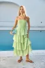 Glass Slipper Strapless Maxi Dress Green sold by Fortunate One