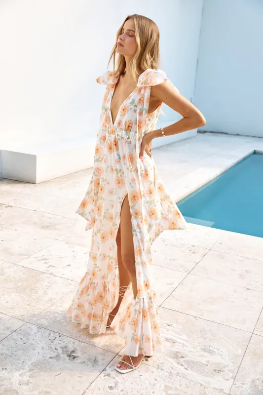 Beauty Of Springtime Maxi Dress White sold by Fortunate One