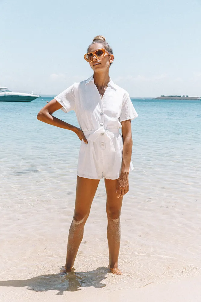 Easier To Stay Romper White sold by Fortunate One product image thumbnail 4