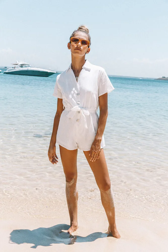 Easier To Stay Romper White sold by Fortunate One product image thumbnail 2