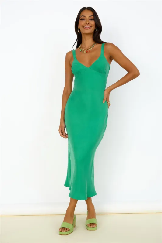 NUDE LUCY Arianne Cupro Slip Maxi Dress Jade sold by Fortunate One