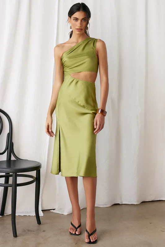 Evening Calling Midi Dress Green sold by Fortunate One