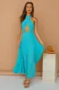 Slow Tempo Maxi Dress Aqua sold by Fortunate One