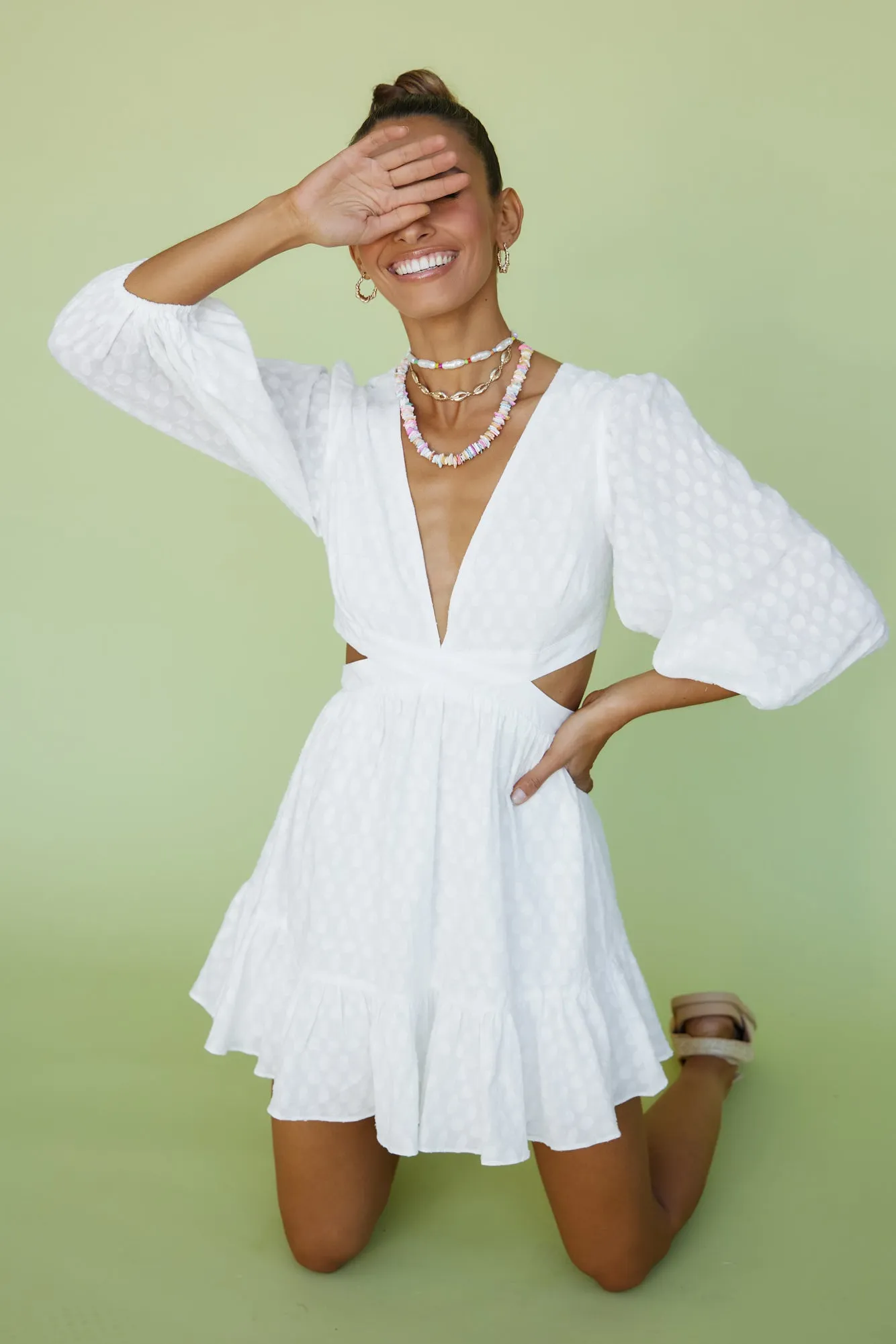 Feeling Loved Dress White sold by Fortunate One product image thumbnail 4