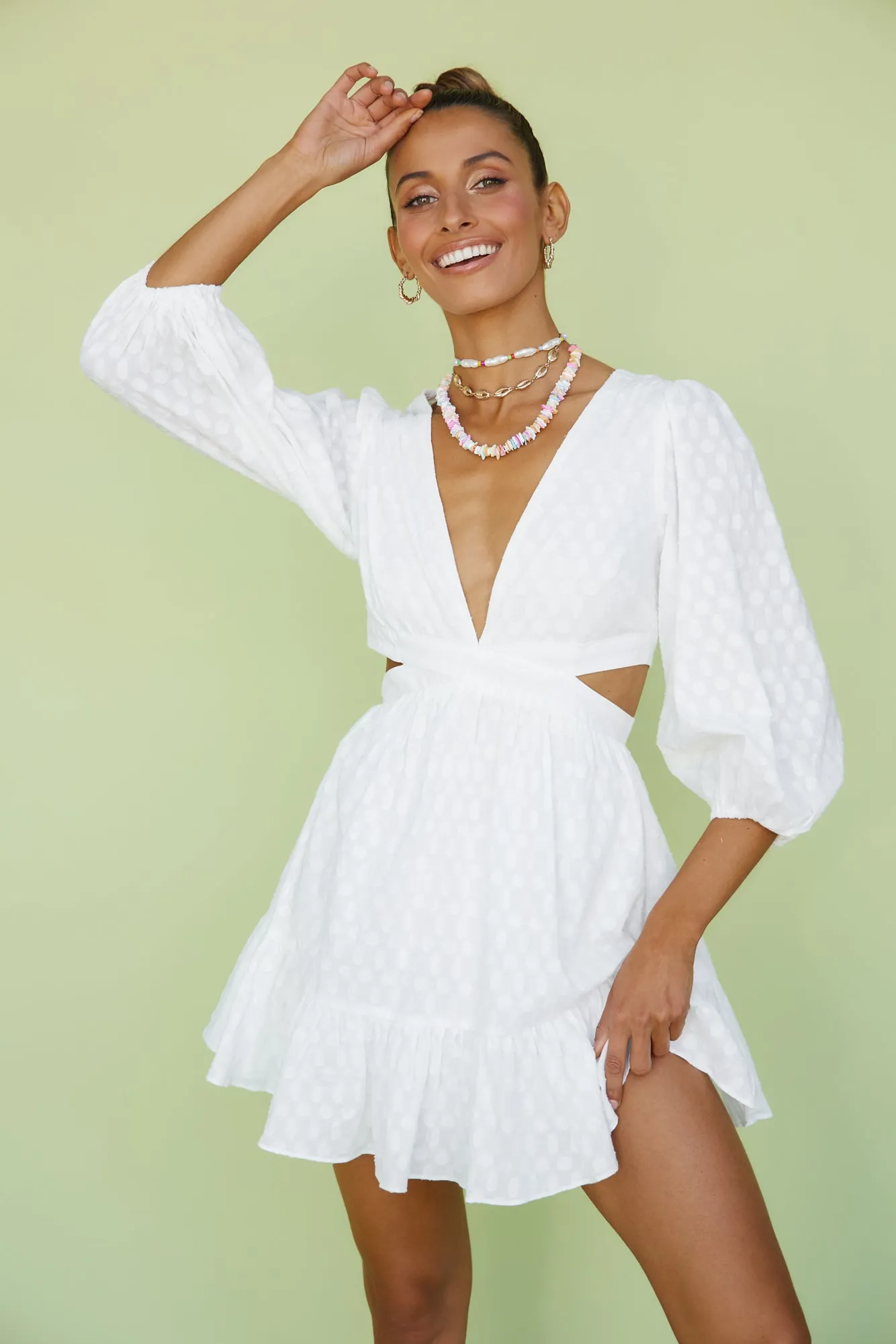 Feeling Loved Dress White sold by Fortunate One product image thumbnail 5