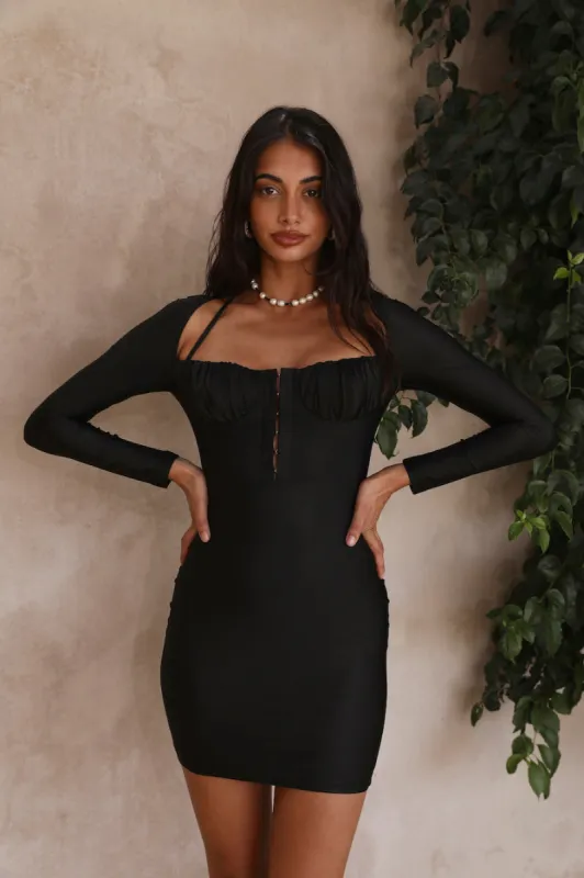 Time Flies Dress Black sold by Fortunate One