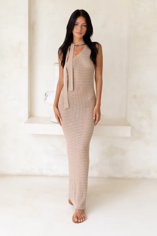 Sunshine Picnic Maxi Dress Beige sold by Fortunate One