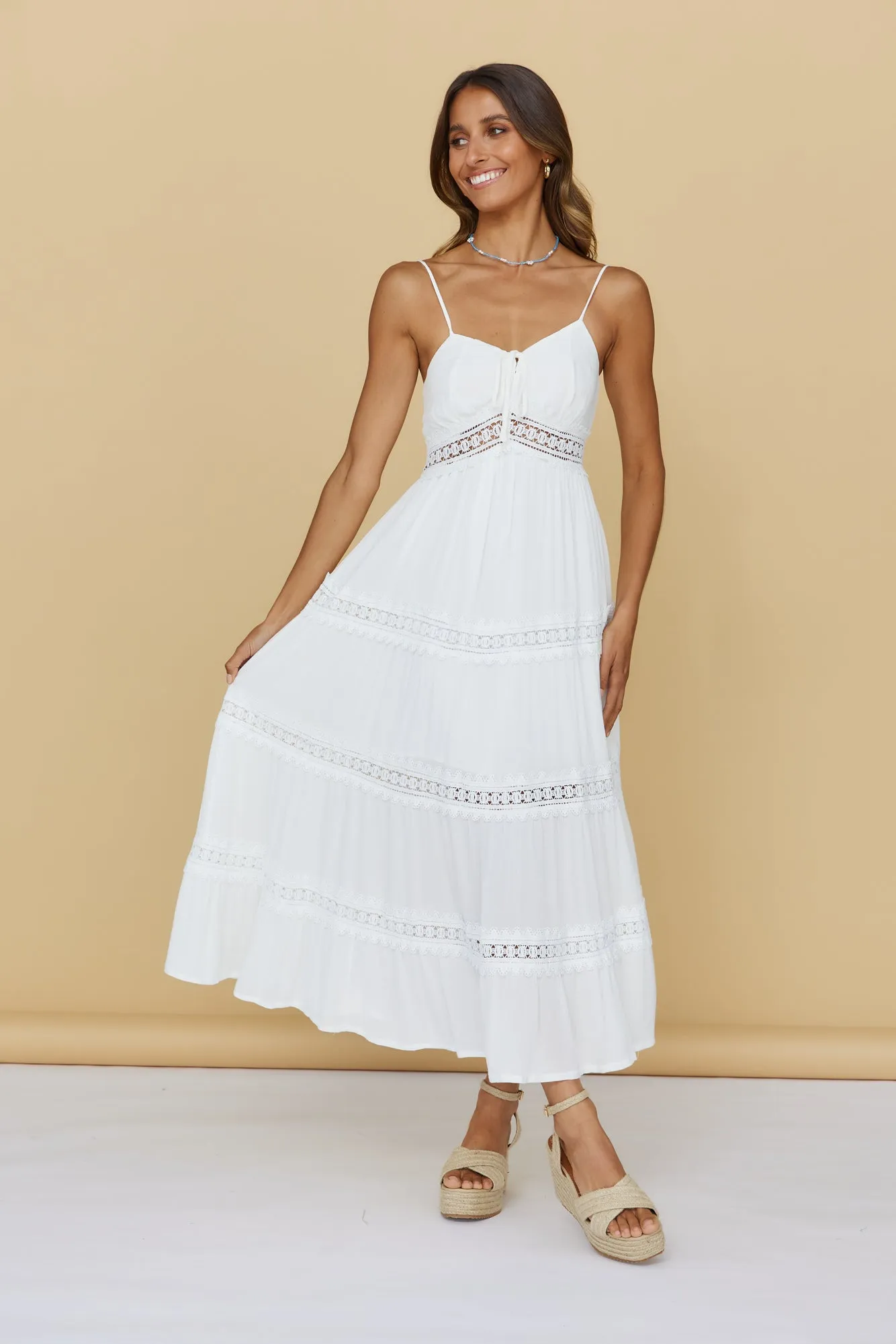 Looking For Something Maxi Dress White sold by Fortunate One product image thumbnail 5