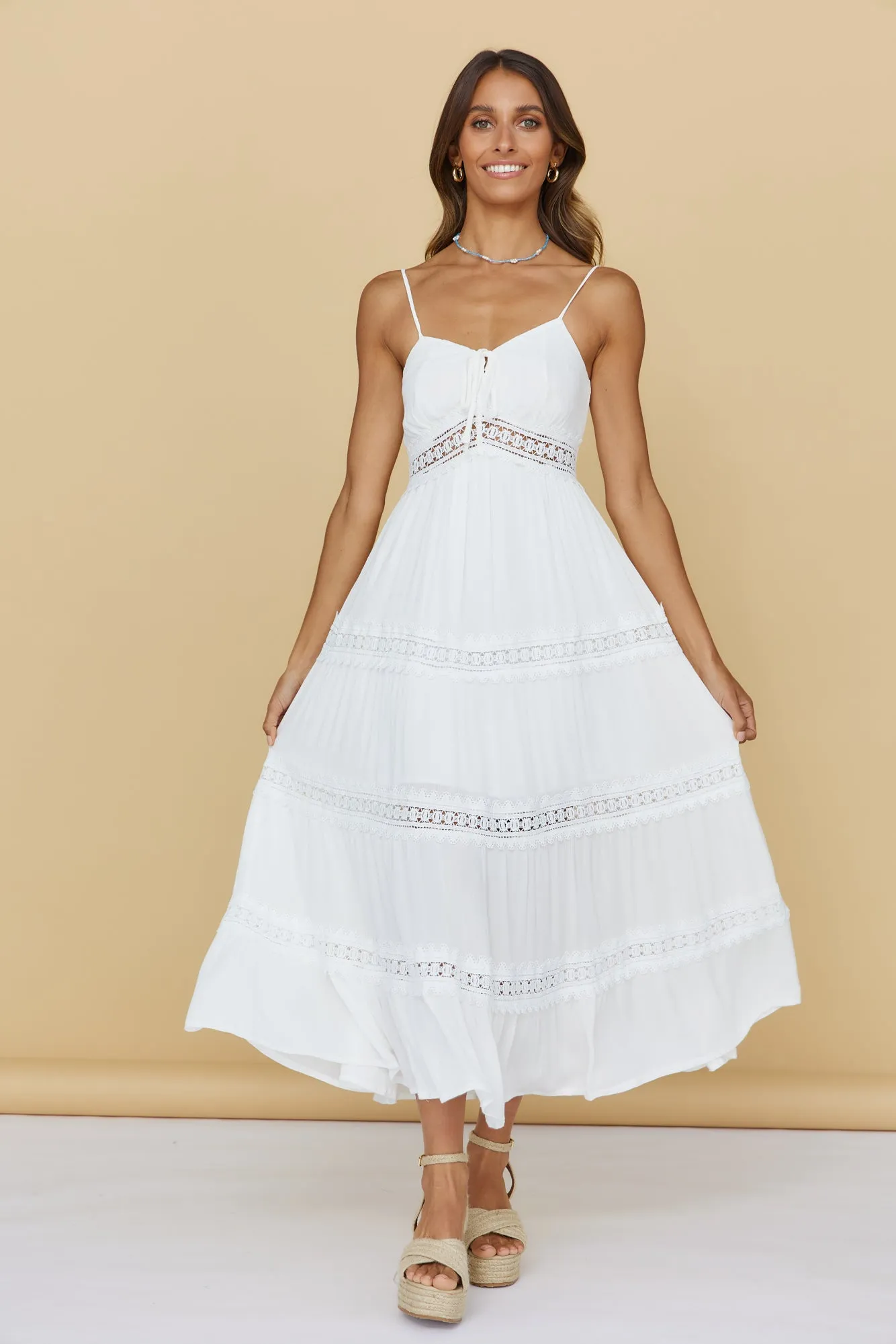 Looking For Something Maxi Dress White sold by Fortunate One product image thumbnail 4