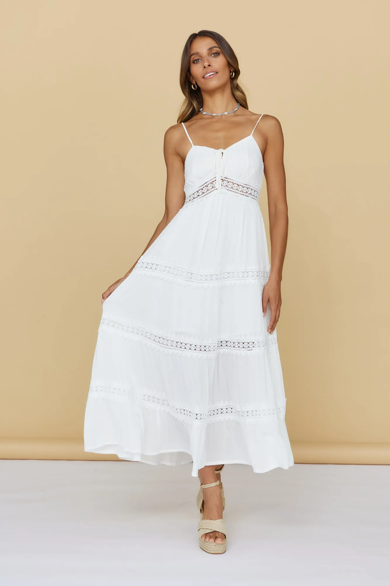 Looking For Something Maxi Dress White sold by Fortunate One