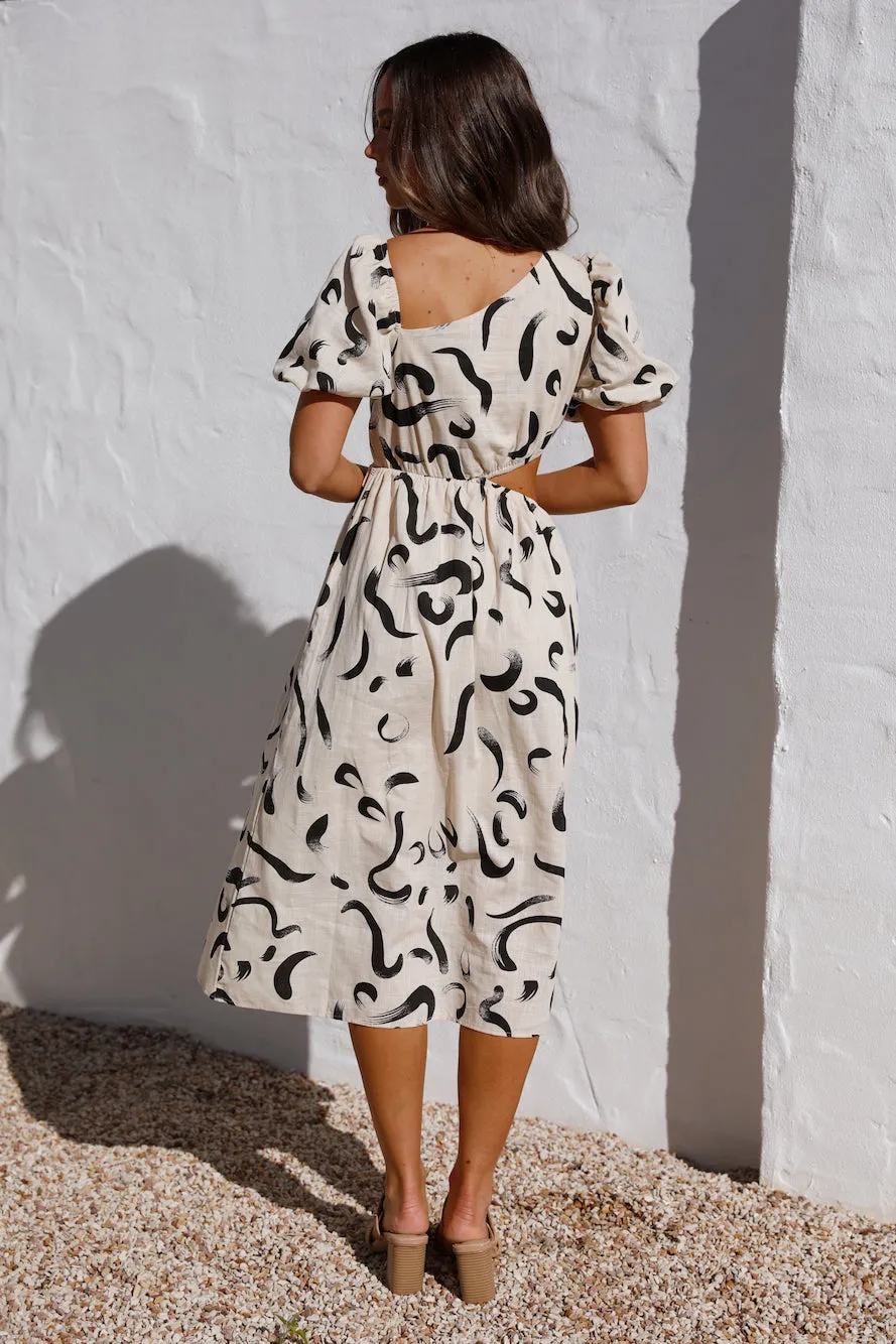 Pinnacle Moments Midi Dress Beige sold by Fortunate One product image thumbnail 5