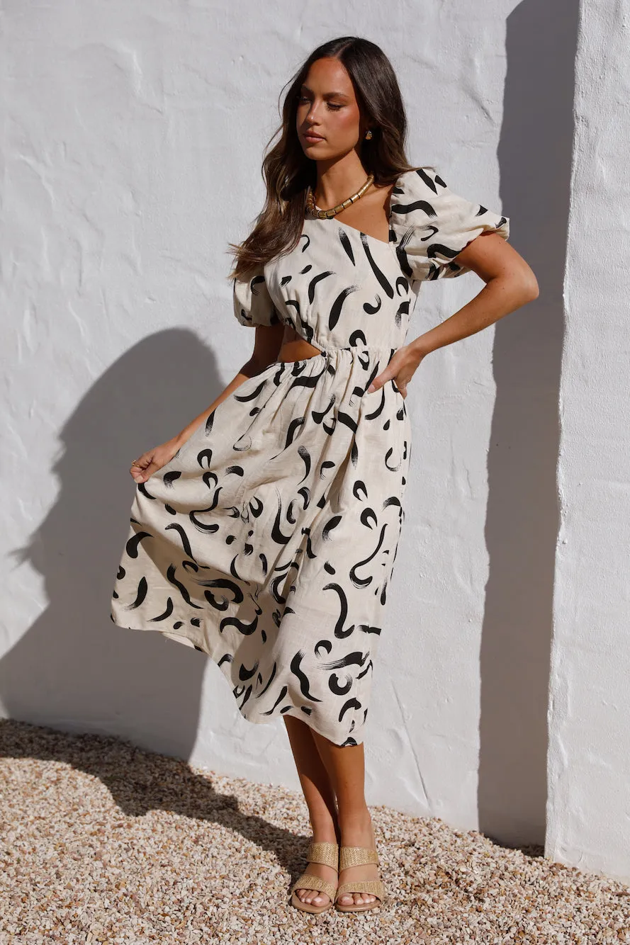 Pinnacle Moments Midi Dress Beige sold by Fortunate One product image thumbnail 2