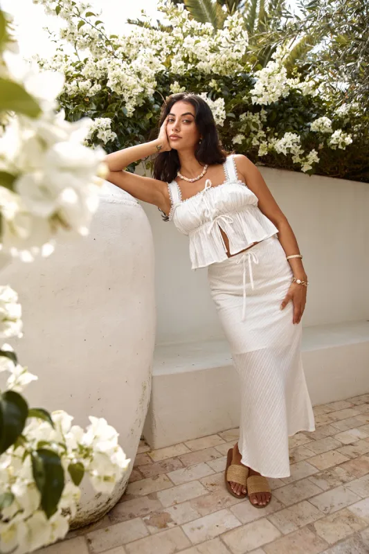 Gypsophila Maxi Skirt White sold by Fortunate One