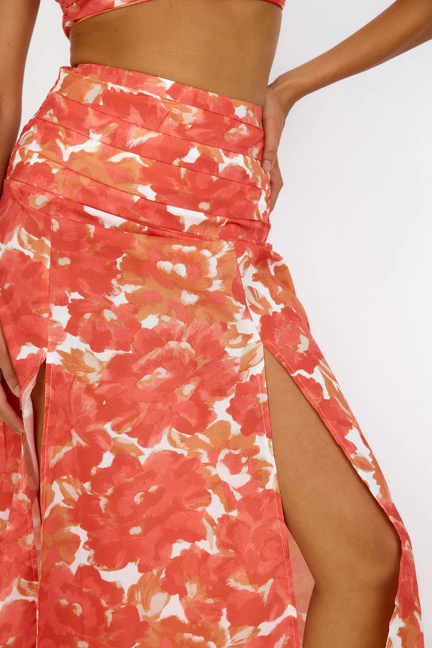 Golden Sunset Maxi Skirt Orange sold by Fortunate One product image thumbnail 3