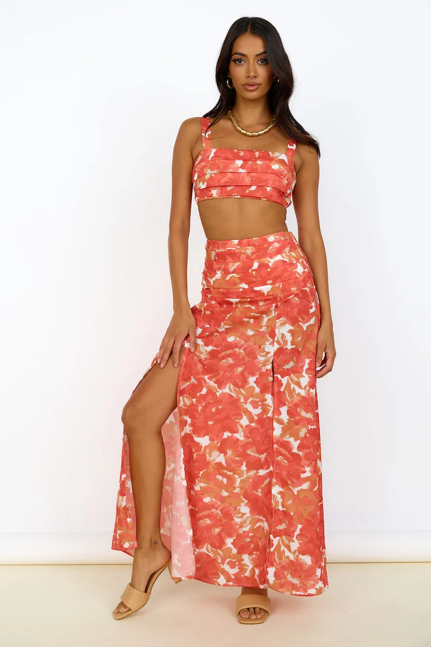 Golden Sunset Maxi Skirt Orange sold by Fortunate One product image thumbnail 4