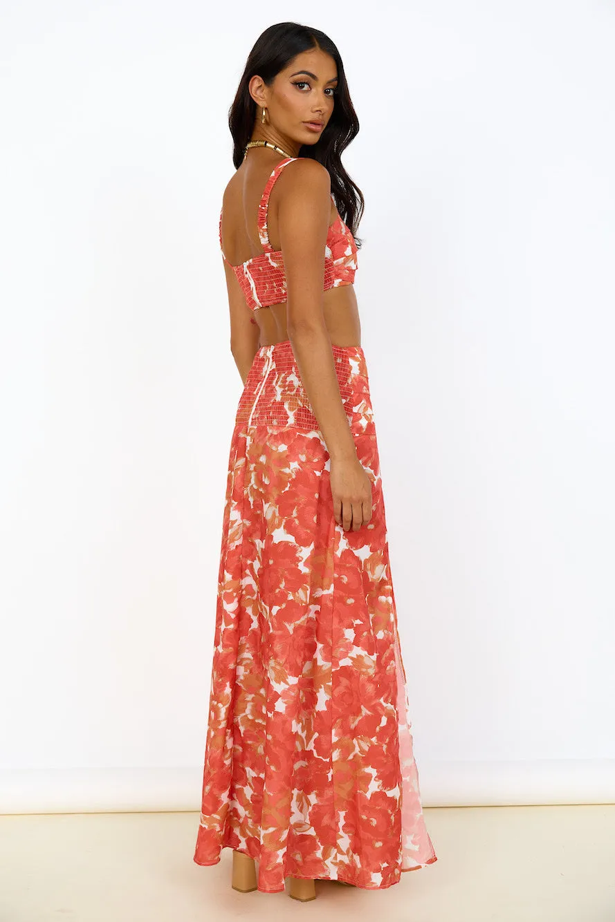 Golden Sunset Maxi Skirt Orange sold by Fortunate One product image thumbnail 5