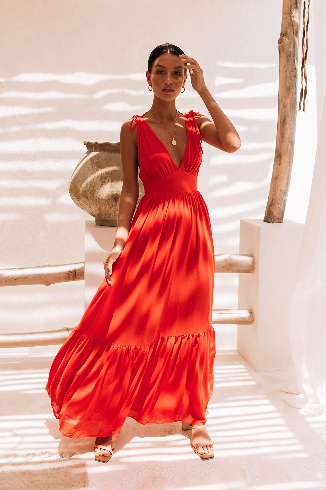 HELLO MOLLY Stand Out Heart Maxi Dress Bright Red sold by Fortunate One product image thumbnail 2