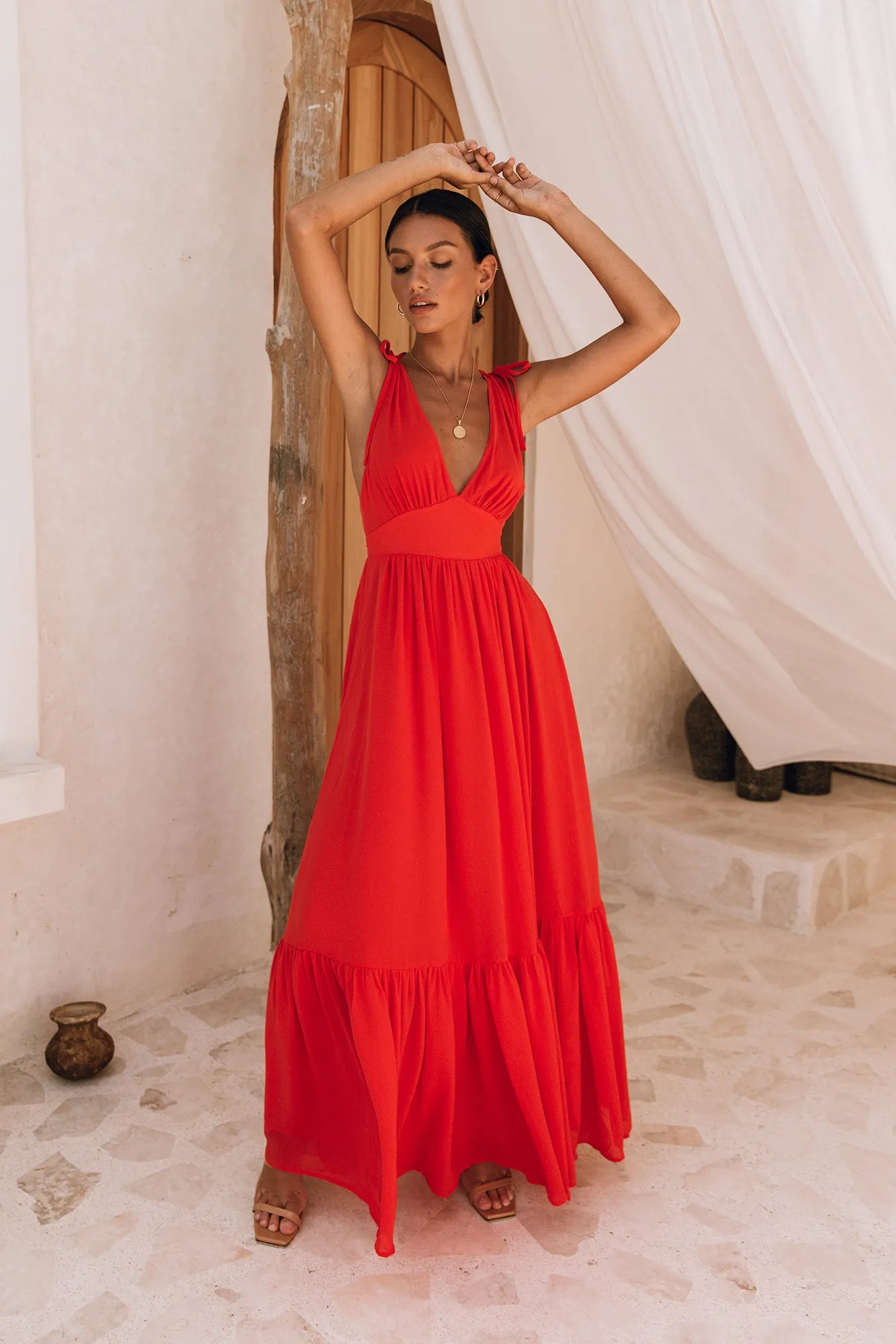 HELLO MOLLY Stand Out Heart Maxi Dress Bright Red sold by Fortunate One product image thumbnail 3