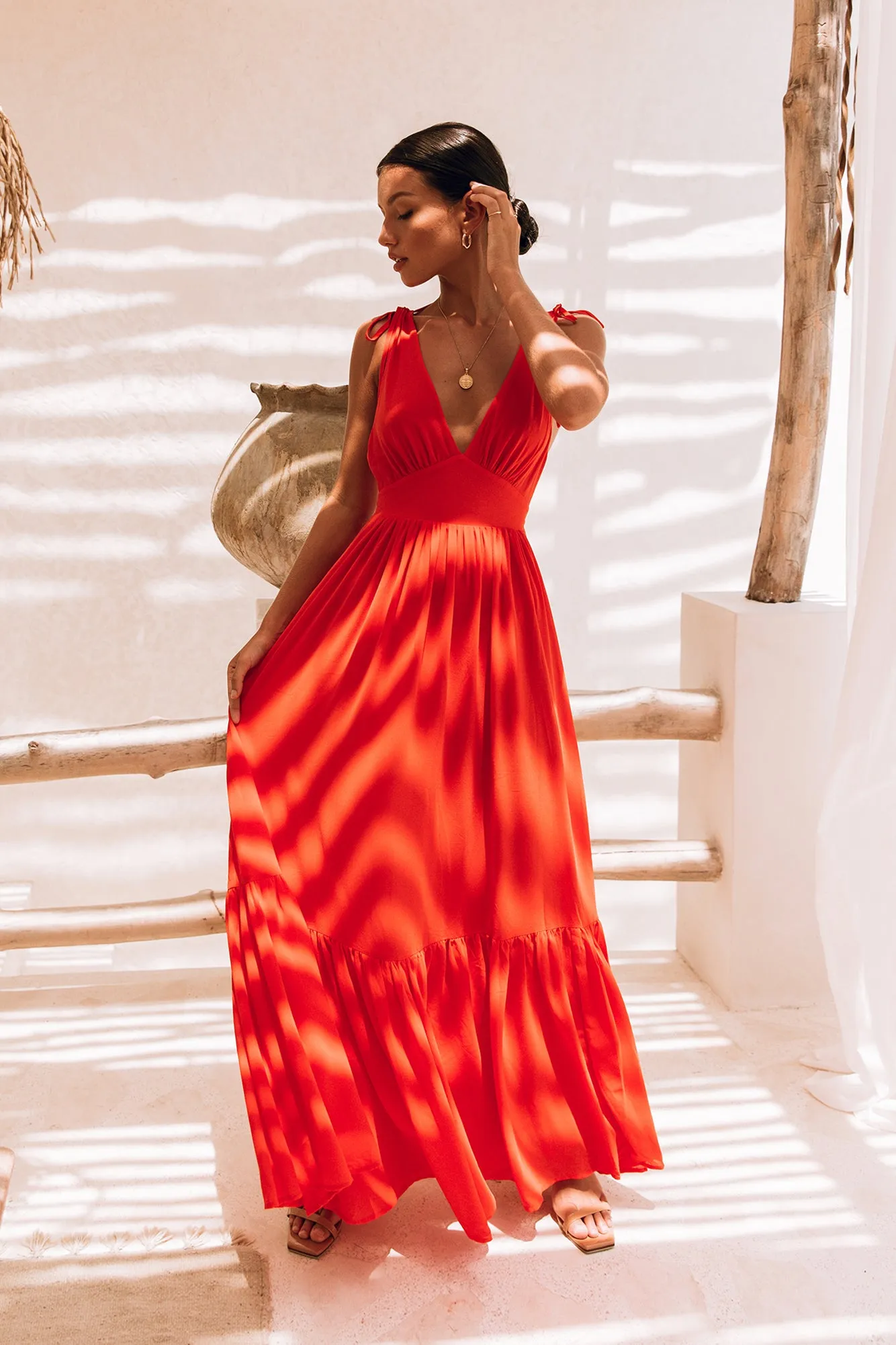 HELLO MOLLY Stand Out Heart Maxi Dress Bright Red sold by Fortunate One product image thumbnail 4