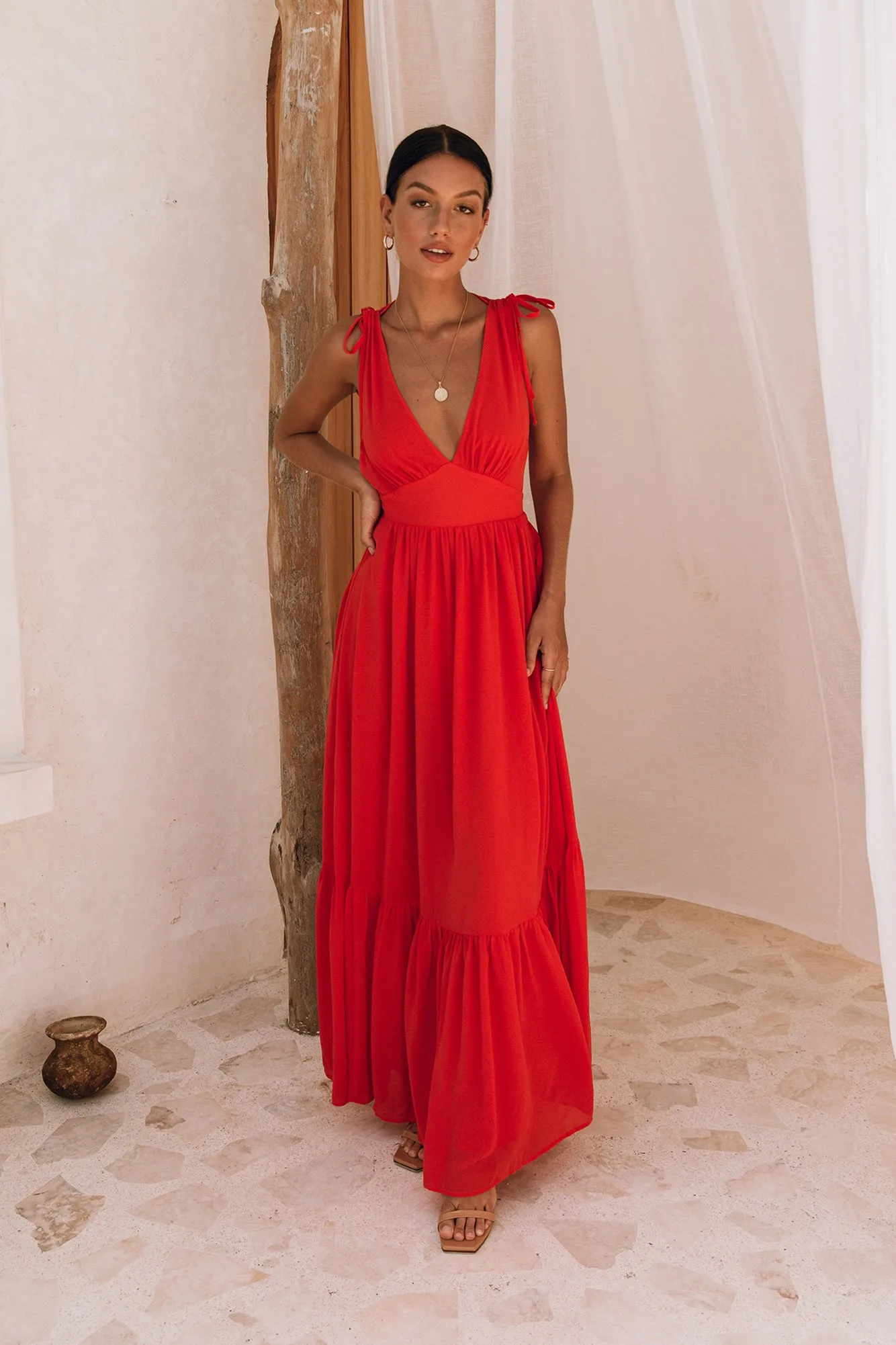 HELLO MOLLY Stand Out Heart Maxi Dress Bright Red sold by Fortunate One product image thumbnail 5