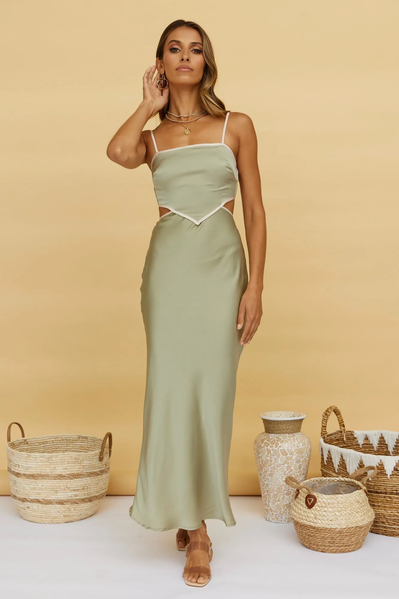 Love And Trust Maxi Dress Sage sold by Fortunate One product image thumbnail 5