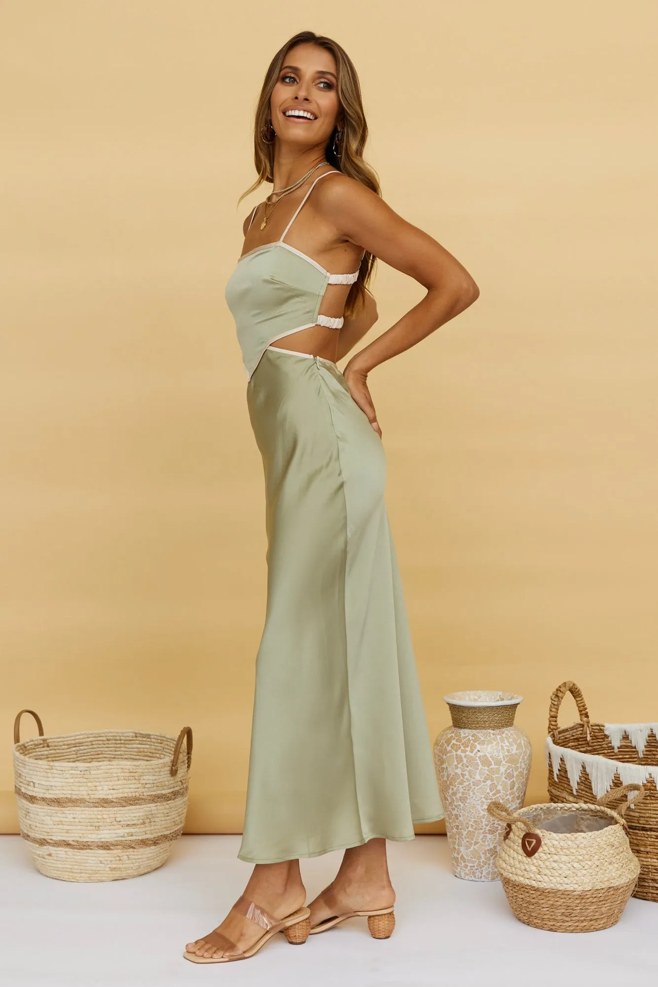 Love And Trust Maxi Dress Sage sold by Fortunate One product image thumbnail 3