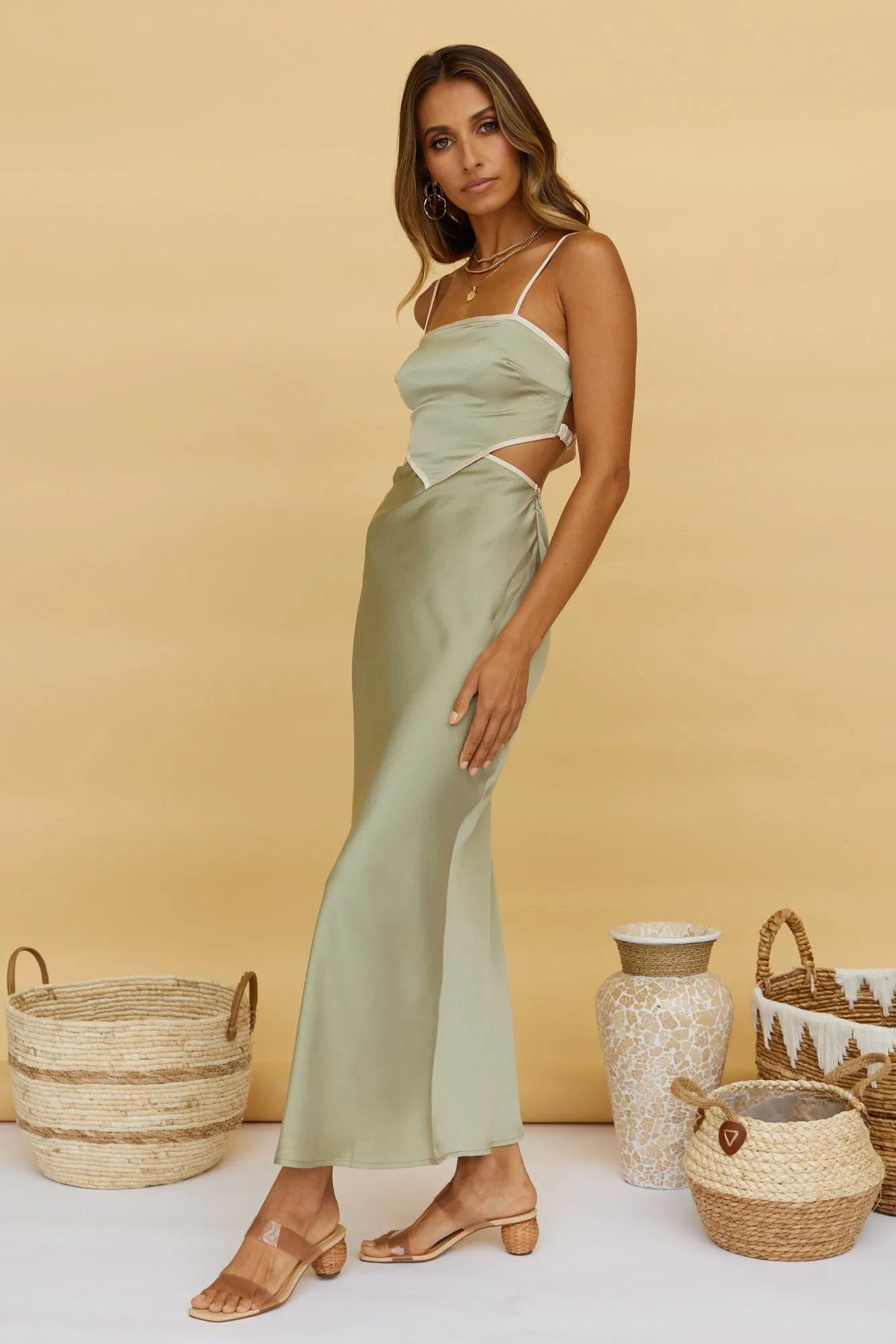 Love And Trust Maxi Dress Sage sold by Fortunate One product image thumbnail 4