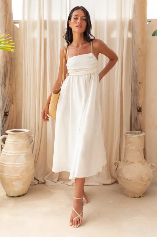 Dreamscapes Midi Dress White sold by Fortunate One