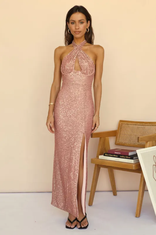 Going Up Maxi Dress Pink sold by Fortunate One