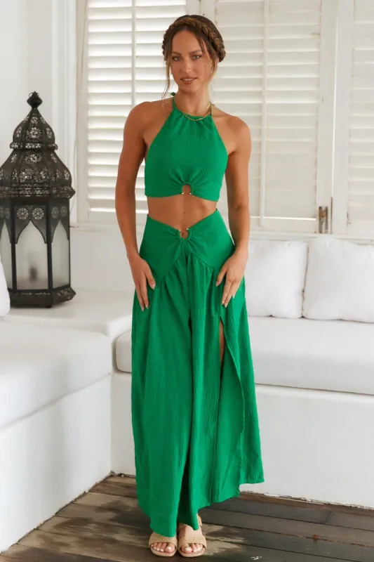 Lemon Tree Maxi Skirt Green sold by Fortunate One