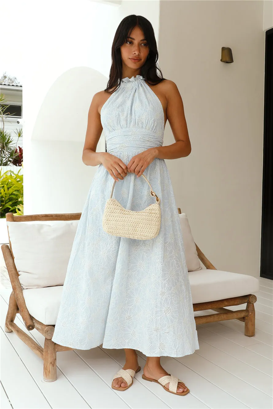 Fly Away Halter Maxi Dress Blue sold by Fortunate One product image thumbnail 4