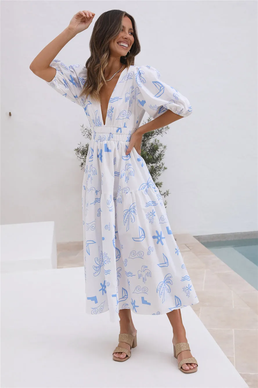 By The Seaside Maxi Dress Blue sold by Fortunate One product image thumbnail 3
