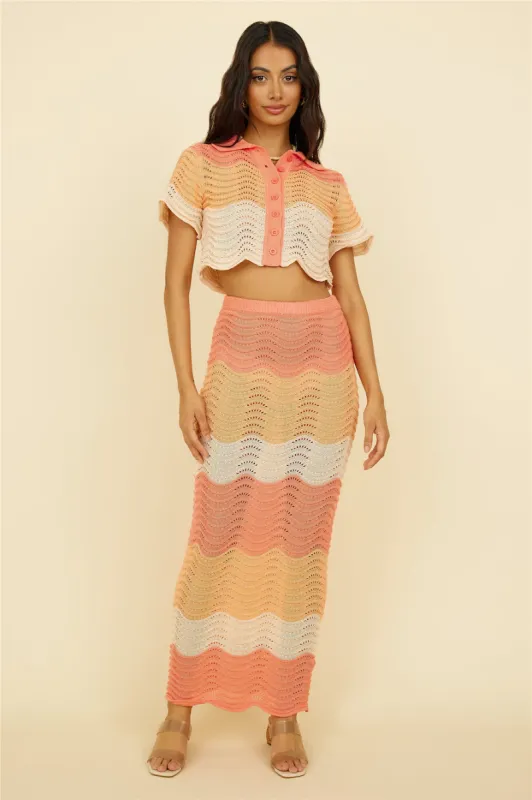 Penelope Maxi Skirt Orange sold by Fortunate One