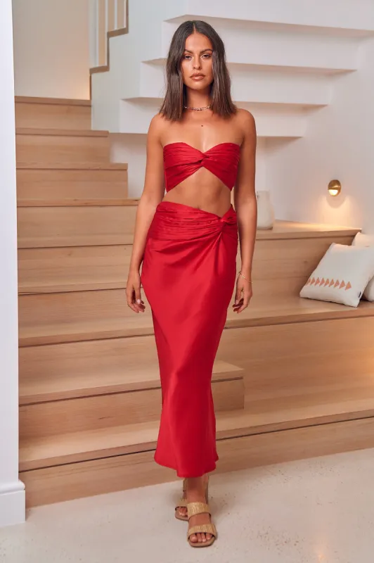 Star In The Night Crop Top Red sold by Fortunate One
