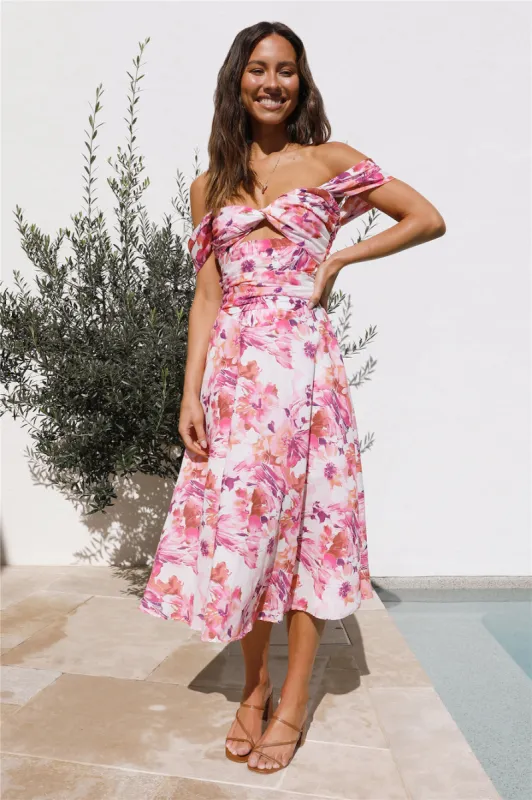 Rose Quartz Midi Dress Pink sold by Fortunate One