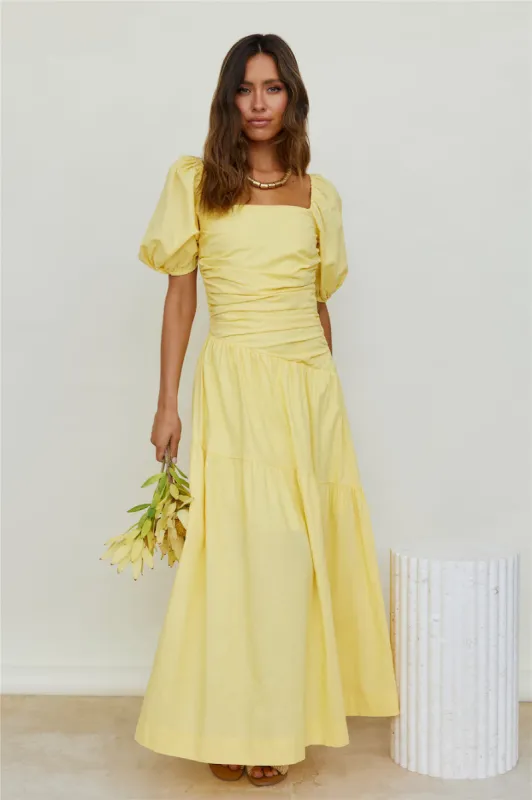 Glaring Sunbeam Maxi Dress Yellow sold by Fortunate One