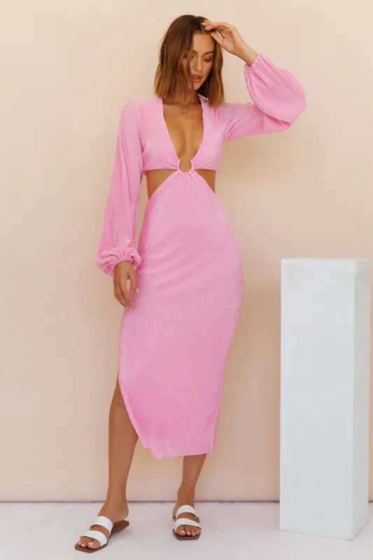 RUNAWAY THE LABEL Freja Midi Dress Bubblegum sold by Fortunate One