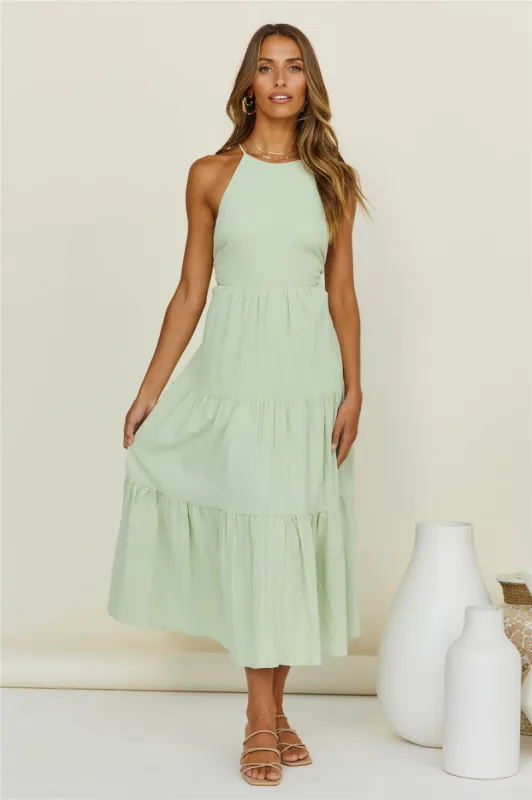 Take A Second Maxi Dress Green sold by Fortunate One