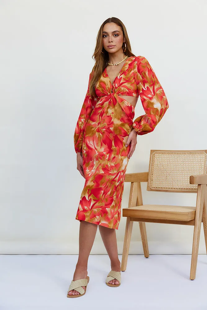 Wish On A Star Midi Dress Red sold by Fortunate One