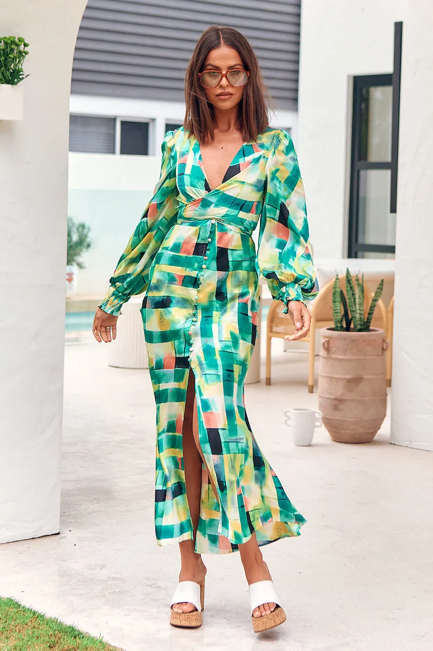 Starry Night Maxi Dress Green sold by Fortunate One product image thumbnail 4